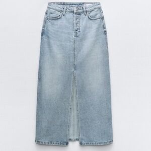 Zara Denim Midi Skirt